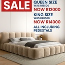 Vertical Channel Bouclé Bed