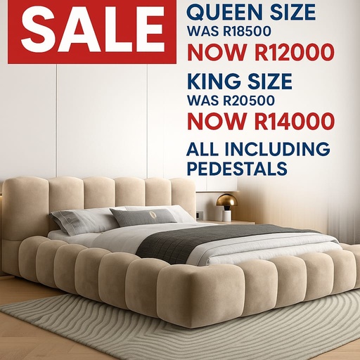 Vertical Channel Bouclé Bed